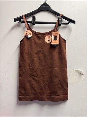Shapermint Essentials Adjustable-Strap Shaper Cami Brown Tank Top Camisole -